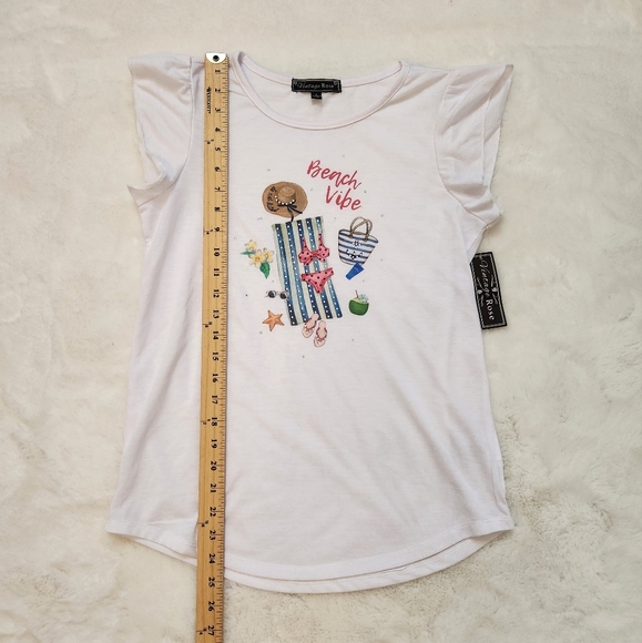 Vintage Rose Ruffle sleeve crew neck tshirt - Picture 10 of 12